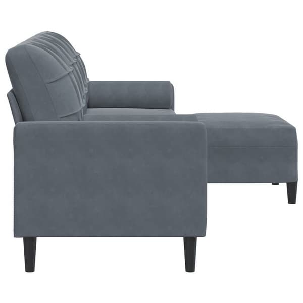 Maison Exclusive - 3-sitssoffa med fotpall Mörkgrå 210 cm Sammet Mörkgrå