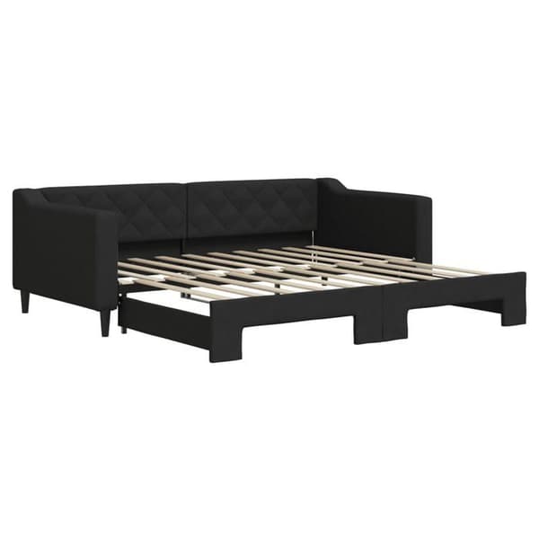 Maison Exclusive - Sovesofa med udtræksseng sort 90x190 cm stof