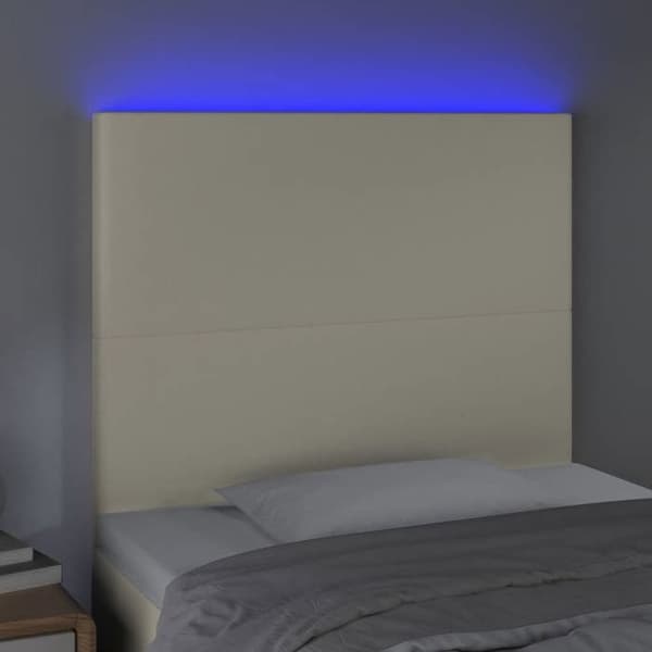Maison Exclusive - LED Hovedgærde Creme 100x5x118/128 cm Simililæder Grädde