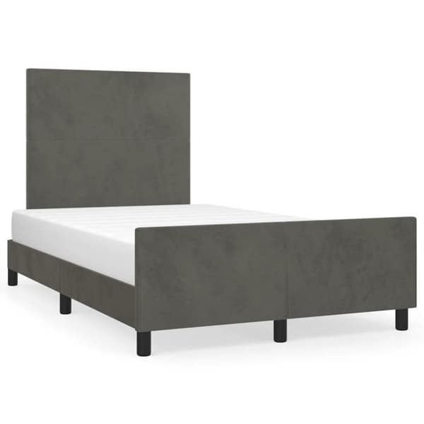 Maison Exclusive - Sängram utan madrass mörkgrå 120x190 cm sammet mörkgrå