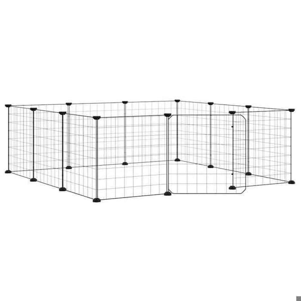 Maison Exclusive - Bur til dyr 12 paneler med sort dør 105x105x35 cm