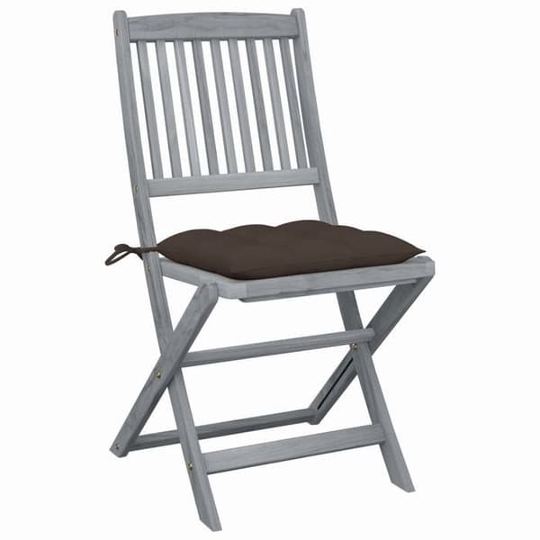 Maison Exclusive - Fällbara utomhusstolar set om 2 och kuddar i akaciaträ