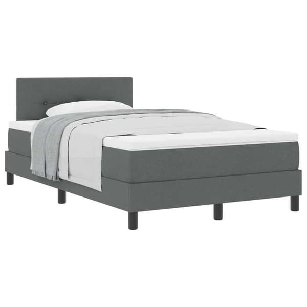 Maison Exclusive - Fjederseng med mørkegrå hovedgærde 120 x 200 cm stof
