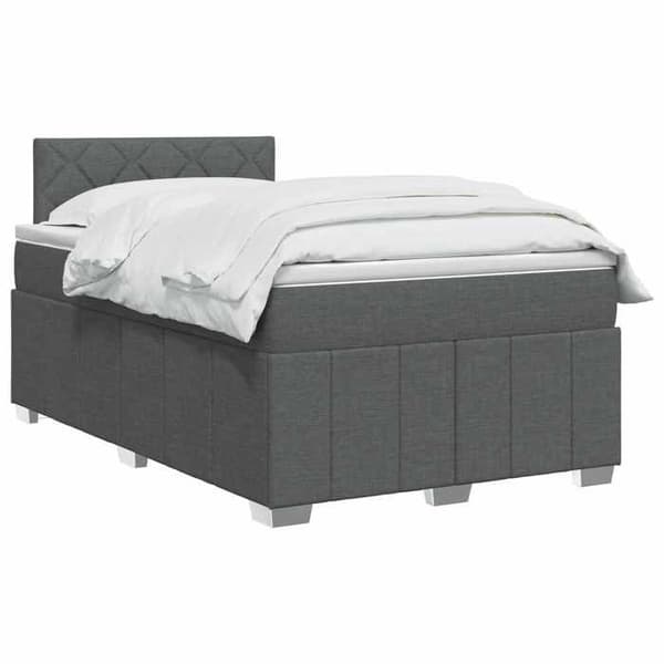 Maison Exclusive - Boxspring säng med madrass Mörkgrå 120 x 200 cm Tyg Mörkgrå