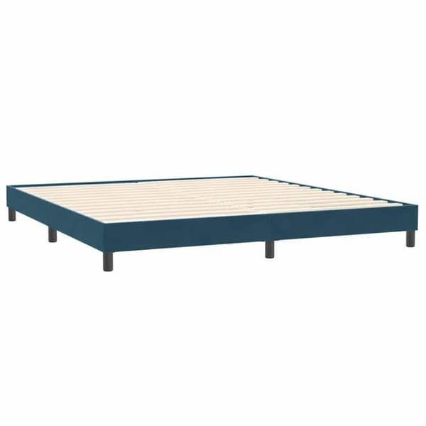 Sengestel - EKSKLUSIV HUS - 200x210 cm - Mørkeblå velour - Lamelseng - Robuste ben Mörkblå