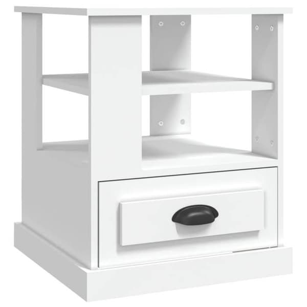 Maison Exclusive - Vit sidobord 50x50x60 cm i ingenjörsträ