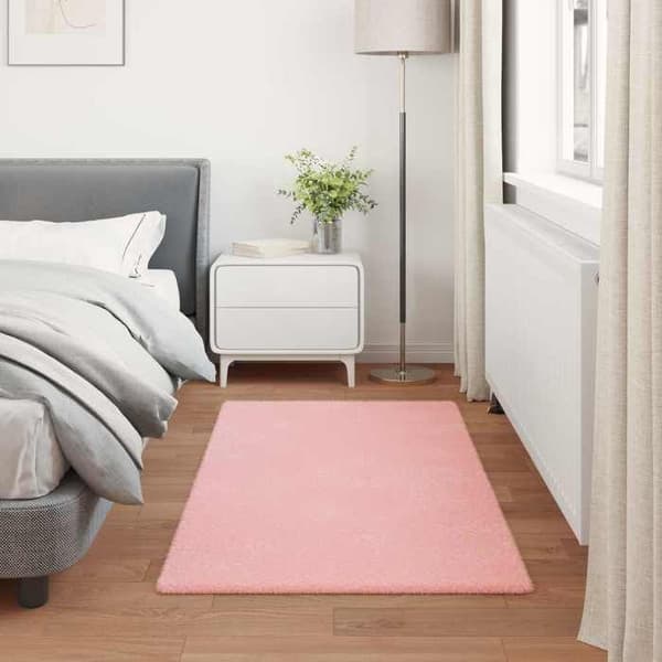 Matto - MAISON EXCLUSIVE - OLITE - Tekoturkki polyesteri - Vaaleanpunainen - 60 x 110 cm Ros