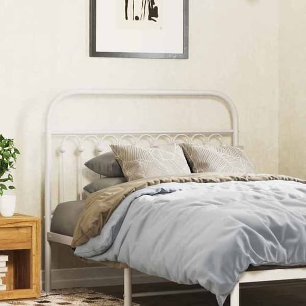 Hovedgærde - EKSKLUSIV HUS - 100 cm - Metal - Hvid - Klassisk design Vit