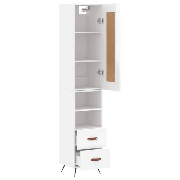 Maison Exclusive - Buffé hög Vit glänsande 34,5x34x180 cm Ingenjörsträ