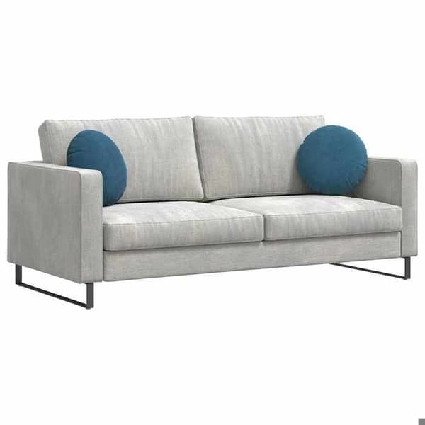 Sittkuddar - EXKLUSIV HEM - Ø 40 x 13 cm - Set om 2 - Blå sammet - Polyesterfyllning Blå