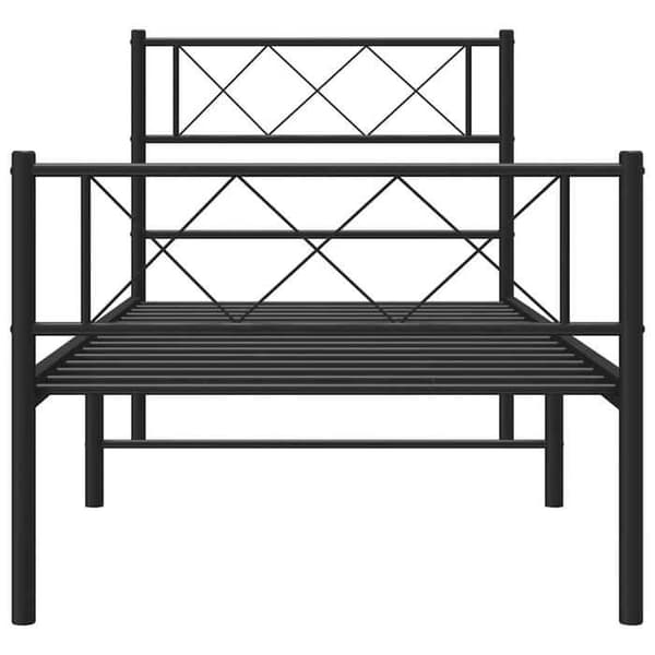 Sengestel - EKSKLUSIV HUS - 100x190 cm - Stål - Sort - Lamelseng Svart