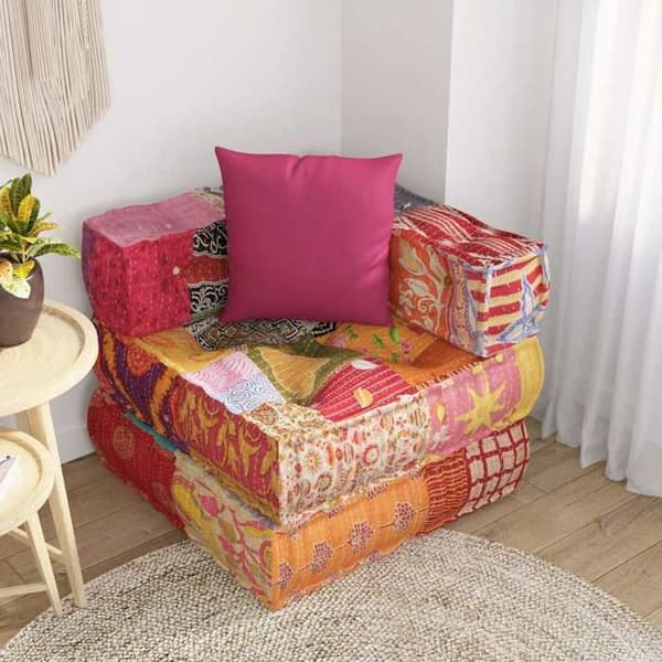 Maison Exclusive - Modulerbar pouf med patchwork stofpude Lapptäcke / flerfärgad