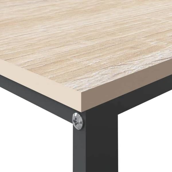Maison Exclusive - Sort og egetræ computerbord 110x60x73 cm agglomereret Svart och ek