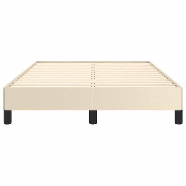Sengestel - EKSKLUSIV HUS - 120x190 cm - Kunstlæder i creme - Robuste ben - Lamelseng Grädde