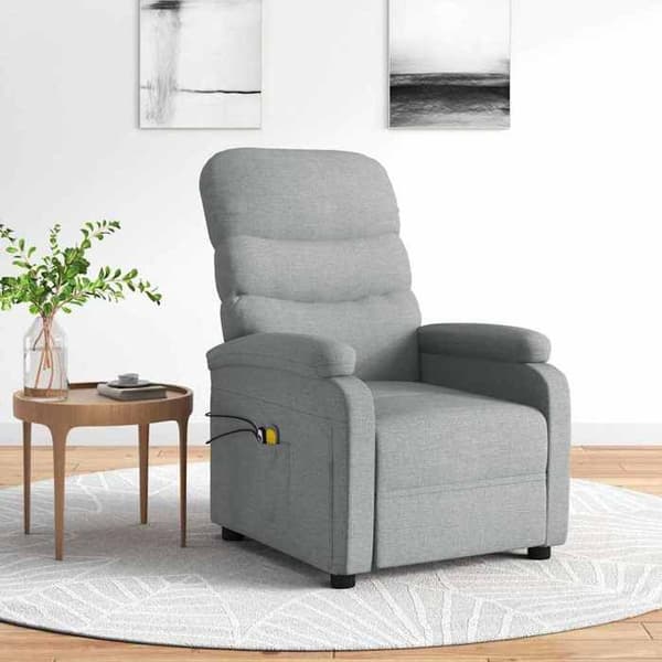 Maison Exclusive - Elektrisk massage stol Lys grå Stof Ljusgrått