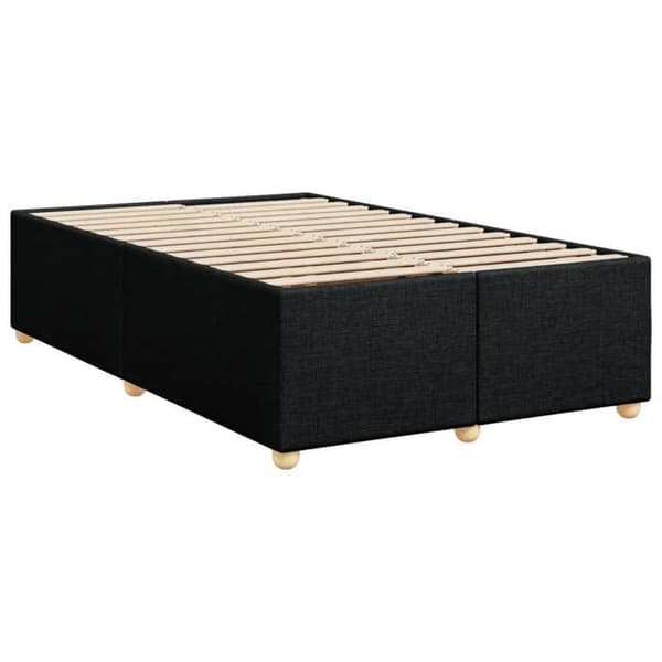 Maison Exclusive - Seng med lameller og madras Sort 120x200 cm Stof