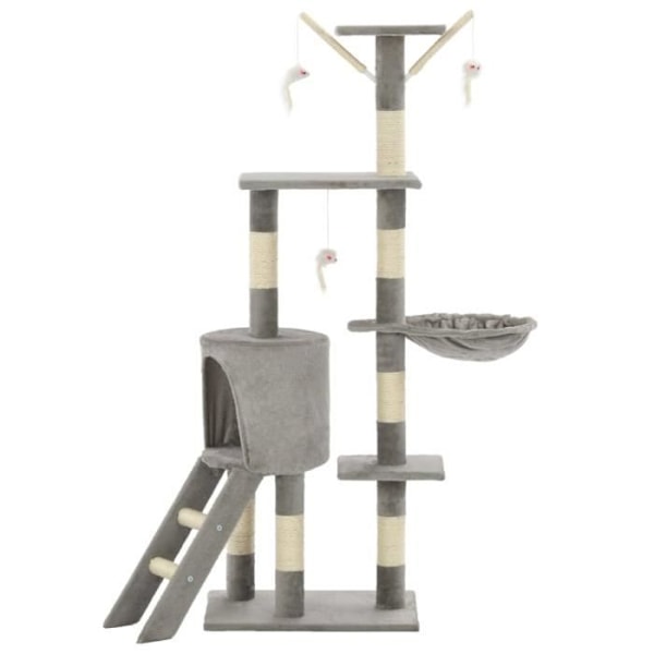 Kattelv træ - Ikke specificeret - 138 cm - Grå - Sisal kradseplader - Behagelig hjem Grå