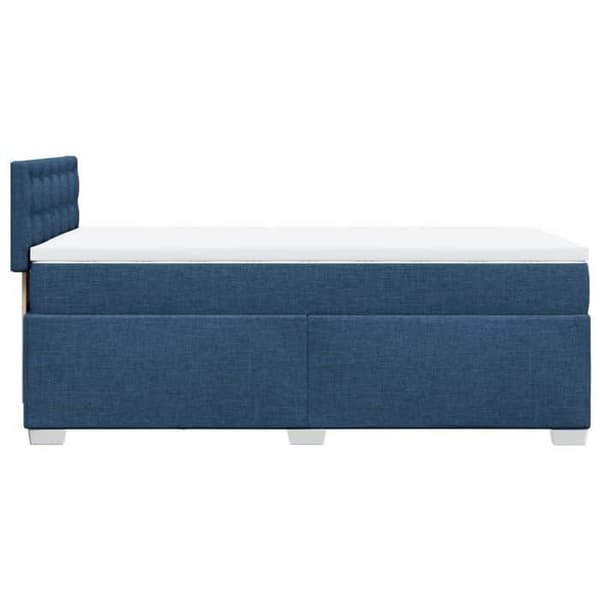 Maison Exclusive - Sengestel med springmadras Blå 90x200 cm Stof