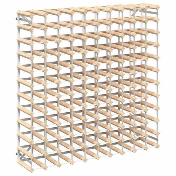 Maison Exclusive - Flaskställ 120 flaskor Solid Pinède Pinje (naturligt träutseende)