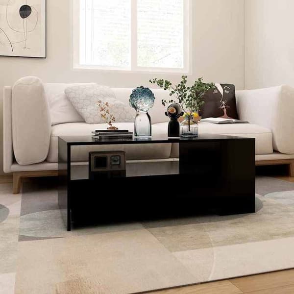 Maison Exclusive - Sort sofabord 102x55x42 cm i ingeniørtræ