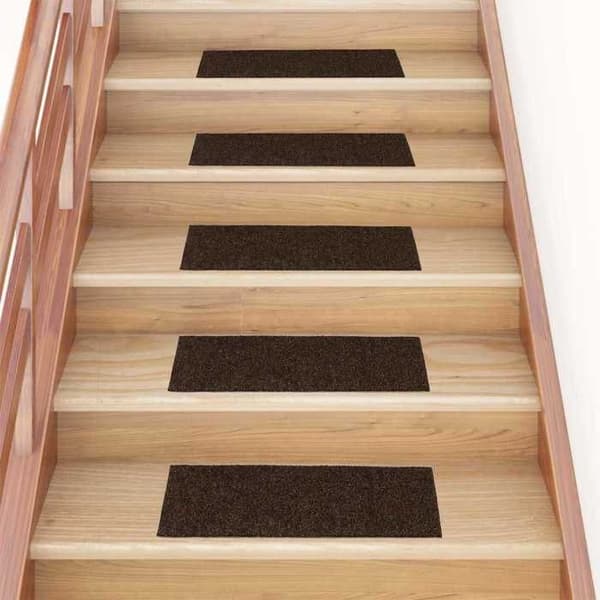 Maison Exclusive - Selvklæbende trappetæpper 15 stk. 60 x 25 cm Brun Rektangulær