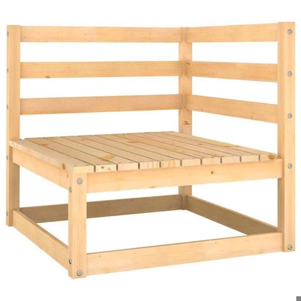 Havemøbel 2 pladser - MAISON EXCLUSIVE - Modulerbart design - Massivt fyrretræ - Puder - Grå