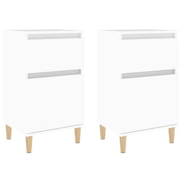 Nattabeller - EKSKLUSIV HUS - Sæt med 2 stk. - Hvid - 40x35x70 cm - Spånplader Vit