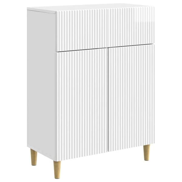 Maison Exclusive - Buffé Vit glänsande 66 x 34,5 x 90 cm Ingenjörsträ Strålande vit