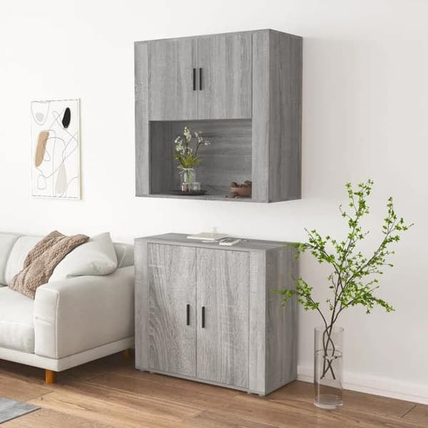 Maison Exclusive - Høj buffet Sonoma grå Ingeniørtræ