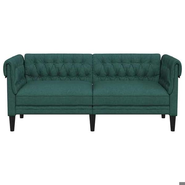 Maison Exclusive - Chesterfield-soffa 2 platser mörkgrön tyg Mörkgrön