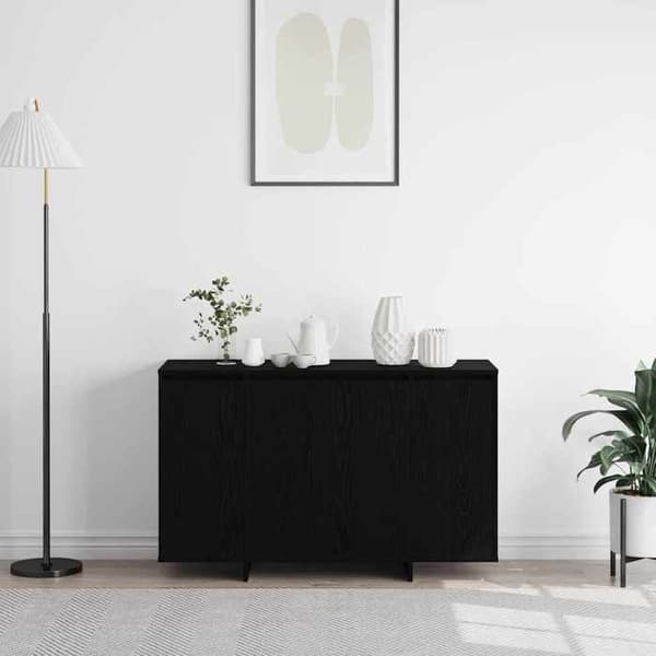 Maison Exclusive - Buffet Sort egetræ 120 x 41 x 75 cm Ingeniørtræ