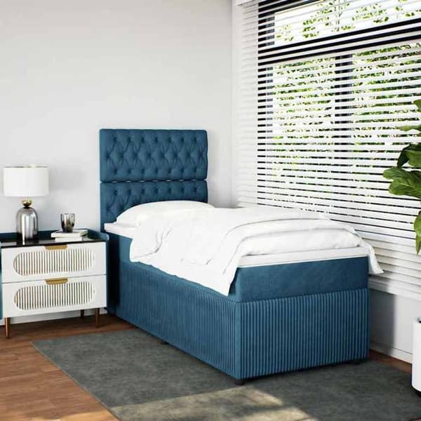 Maison Exclusive - Sengestel med blå madras 100x200 cm
