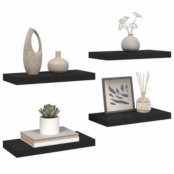 Maison Exclusive - Flydende væghylder 4 stk sort 50x23,5x3,8 cm MDF