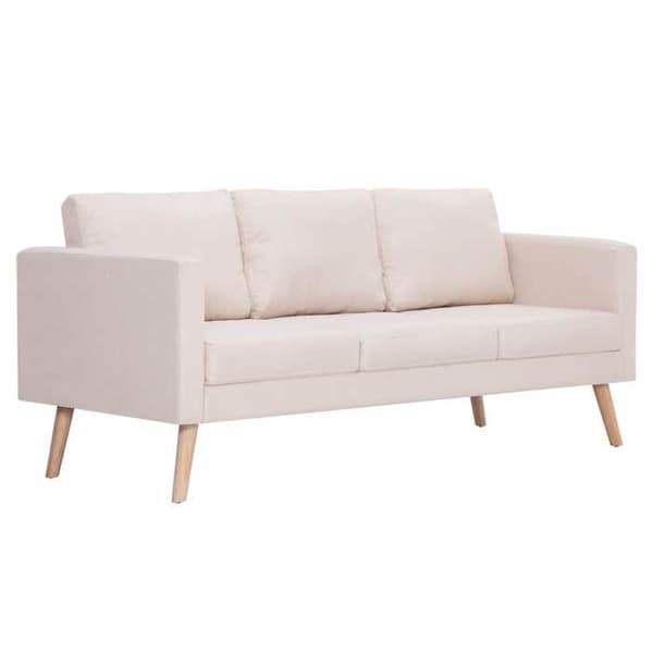 Maison Exclusive - 2-delars soffa i krämfärgad tyg Grädde