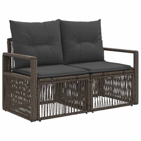 Maison Exclusive - 8-delars trädgårdsoff-set i grå polyrotting