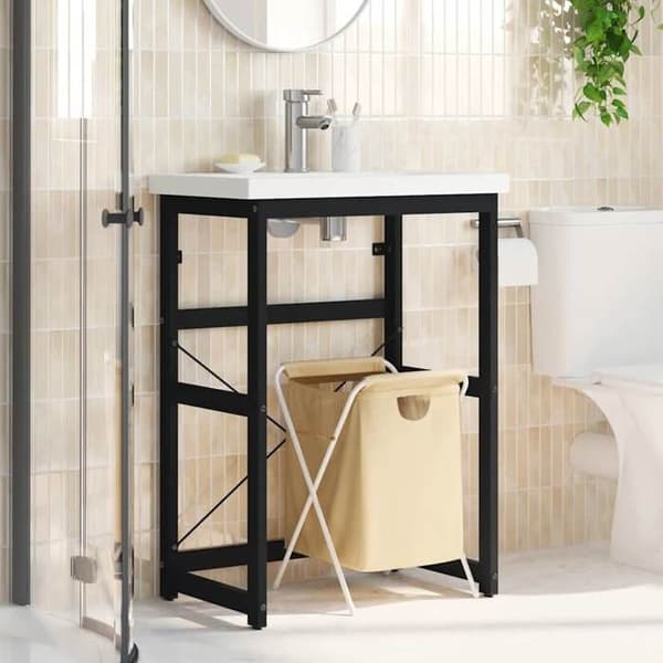 Maison Exclusive - Badeværelsesvaskeramme Sort 59x38x83 cm Jern