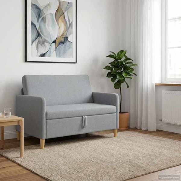 Maison Exclusive - Soffa med förvaring Ljusgrå 122 x 78 x 87 cm Polyester