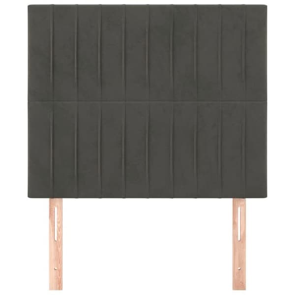 Maison Exclusive - Tummanharmaa pääty 100x5x118/128 cm Sametti Mörkgrå