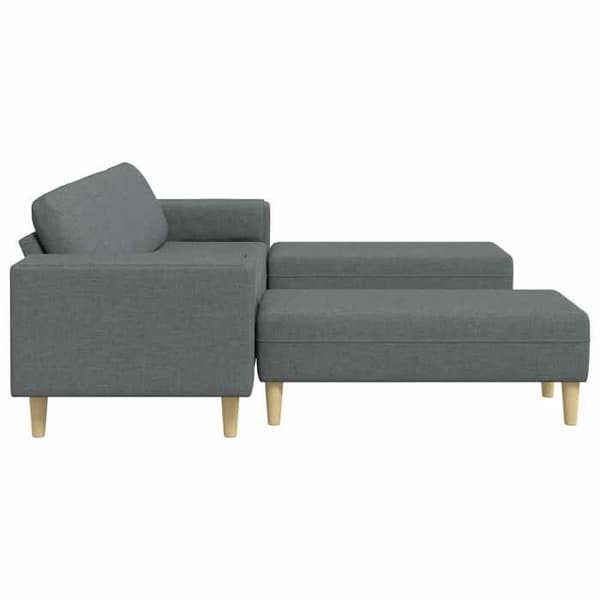 Soffa 3 platser - EXKLUSIV HEM - Modern - Mörkgrå - Polyester - Träben Mörkgrå