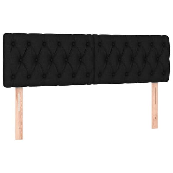 Maison Exclusive - Sengebund med lameller og madras Sort 140x190 cm Stof