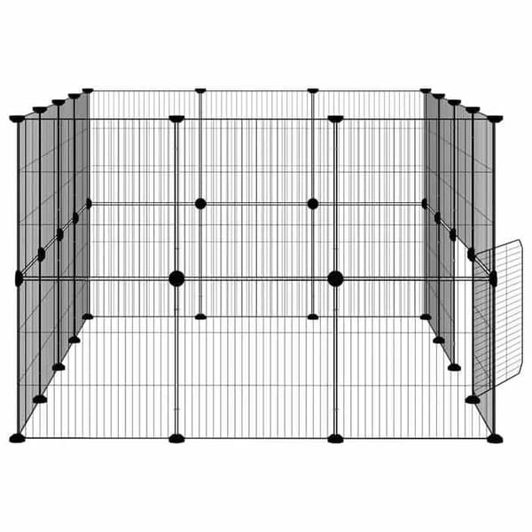 Maison Exclusive - Kæledyrbur med 28 paneler og dør Sort 140x105x70 cm