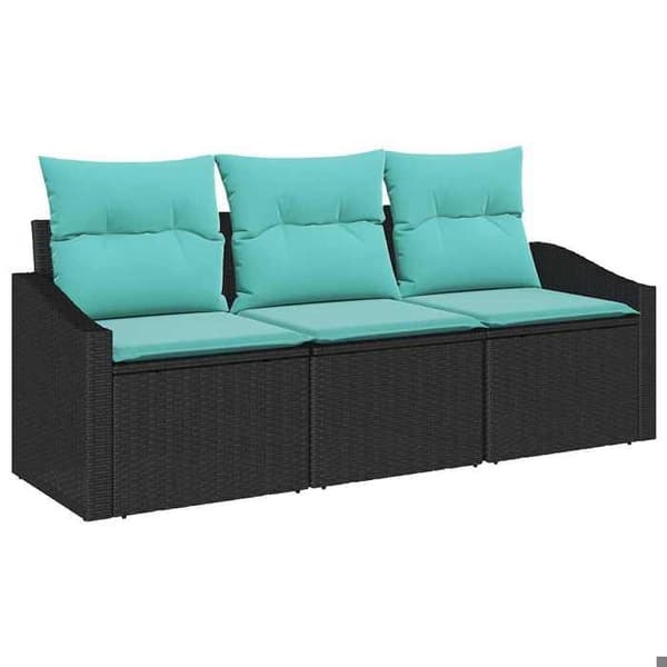 Trädgårdsmöbler - EXKLUSIVT HUS - Modulär modell - Svart - Poly rattan & stålram - Justerbart bord