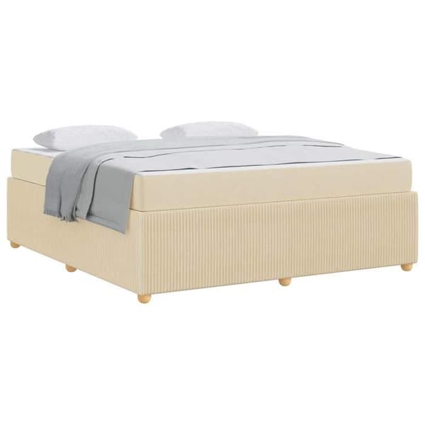 Maison Exclusive - Vuodekehys Kermansävy 180 x 200 cm kangas Grädde