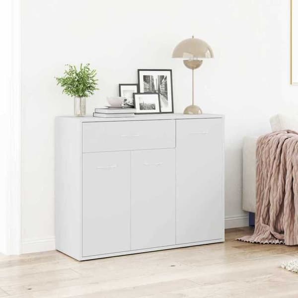Maison Exclusive - Buffé Vit 88x30x70 cm Ingenjörsträ