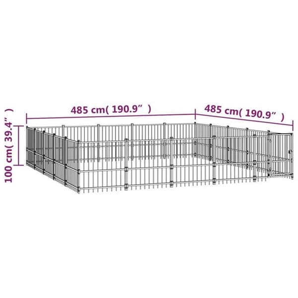 Maison Exclusive - Udendørs hundehus i stål 23,52 m²