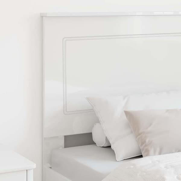 Maison Exclusive - Sänggavel Vit Glansig 100 cm Ingenjörsträ