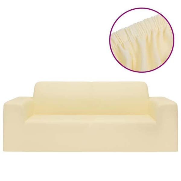 Maison Exclusive - Utsträckbar soffa för 2 personer i crème jersey av polyester