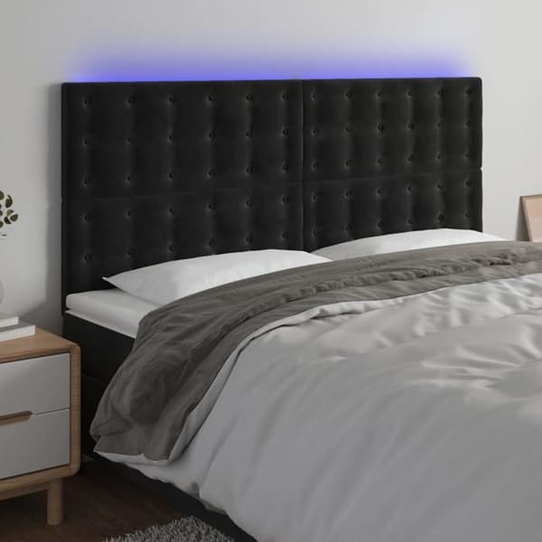 Maison Exclusive - LED-päätymustalla 160x5x118/128 cm sametti Svart