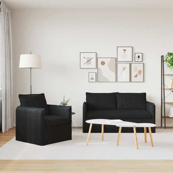 Maison Exclusive - 2-delars Soffset i Svart Tyg