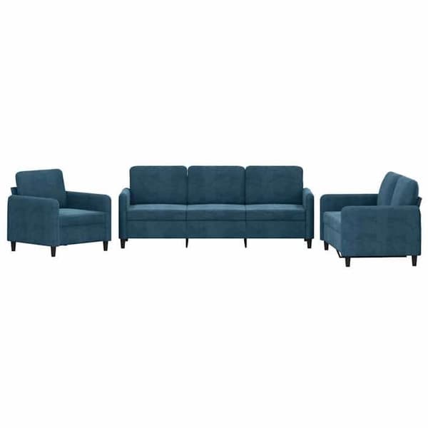 Maison Exclusive - Sæt af 3 sofaer i blå velour